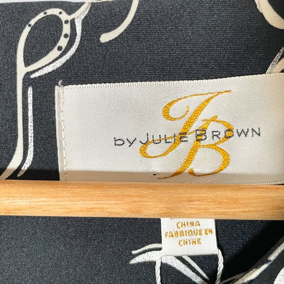 JB By Julie Brown Sheath Dress MEDIUM Black Whimsical Print Neiman Marcus NEW - Picture 6 of 11